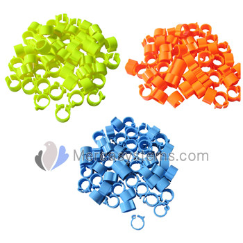 Pigeons supplies & accessories: Plastic pigeon rings (clip on type) 8x5 mm. Bag of 50 rings
