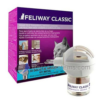 Ceva Feliway Classic Diffuser + Refill - 48ml for 1 Month, (to improve behavior and avoid stress in cats)