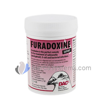 Dac Furadoxine 100 gr (salmonelosis en infecciones bacterianas) de DAC. Para palomas y pájaros