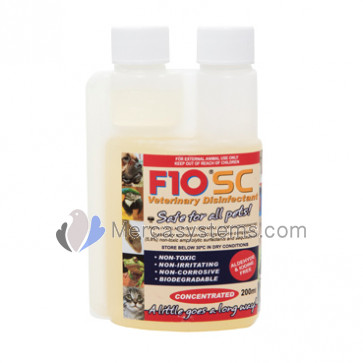 F10 SC Veterinary Disinfectant 200ml, (disinfectant for professional use that eliminates bacteria, fungi and viruses in minutes)