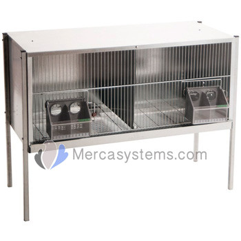 2-compartment Nest Box 1m, made of galvanized sheet, with grid