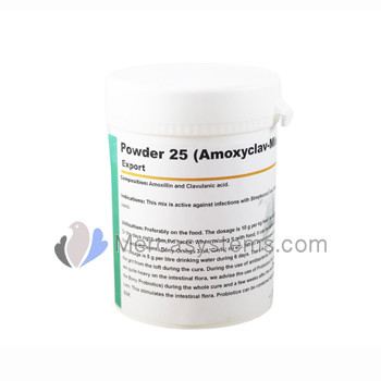 Pigeons Produts and Supplies: Powder 25 (Amoxyclav-Mix) 100 gr, (against infections with Streptococci and Staphylococci)