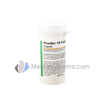Pigeons Produts and Supplies: Powder 18 (Orni-Tricho-Mix) 100 capsules , (highly effective combination therapy against respiratory infections and trichomoniasis)