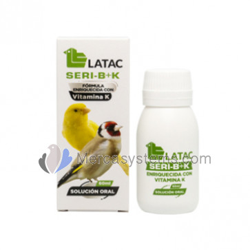 Latac Seri-B+K 60ml (Formula enriched with vitamin K for breeding and stress situations). For birds