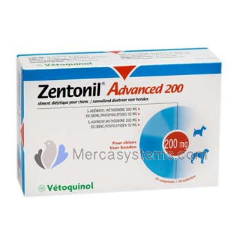 Vetoquinol Zentonil Advanced 200 mg, 30 tablets (nutritional supplement for liver failure). For dogs.